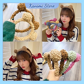 Bờm rửa mặt, cài tóc tai gấu siêu cute Kanimi - PK09