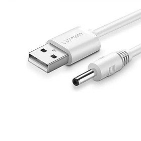 Ugreen UG50537US277TK 1M màu Trắng Dây adapter chuyển nguồn USB 2.0 5v sang DC 1.35 x 3.5mm - HÀNG CHÍNH HÃNG