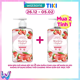 Kem Rửa Tay Watsons Love My Skin Strawberry Yoghurt Scented Cream Hand Wash 500ml