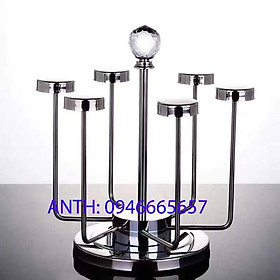 Mua Giá úp cốc Inox bạc xoay 360 độ