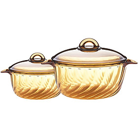 Bộ 2 Nồi Thuỷ Tinh Luminarc Amberline Trianon 2.5L - 3.8L