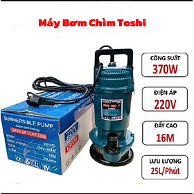 Máy Bơm Chìm, Máy Bơm Tõm 370W dùng điện 220V, dây đồng Toshi - Máy bơm nước thả chìm, Bảo Hành 6 tháng