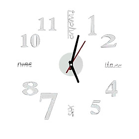 3D DIY Wall Clock, Roman Numerals Clock Frameless Mirror Surface Wall Clock Home