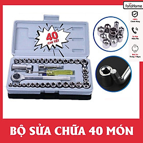 Bộ Dụng Cụ Sửa Chữa Mở Bulong Ốc Vít 40 Món Chuyên Dụng, Bộ Tuýp Đồ Nghề Sửa Xe 40 Chi Tiết