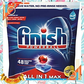 Viên Rửa Bát Finish All In 1 Max Lemon Sparkle 48 Viên - Hương Chanh