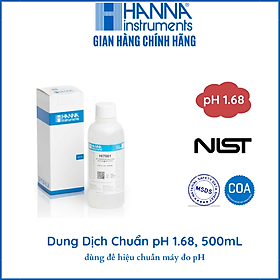 Mua Dung Dịch Chuẩn NIST pH1.68 Để Kiểm Tra Độ Chính Xác Hoặc Hiệu Chuẩn Lại Bất Kỳ Máy Đo pH Nào Tại Điểm 1.68  Chai 500mL  HANNA  HI7001L kèm Giấy Chứng nhận phân tích COA   hạn sử dụng dài