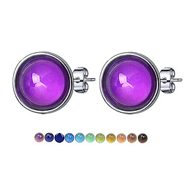 Stud Earrings Color Changing 10mm Ear Studs for Festival Birthday Gift Party