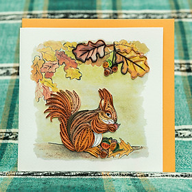 Thiệp Giấy Xoắn Động Vật - Con Sóc - NCC-A1503