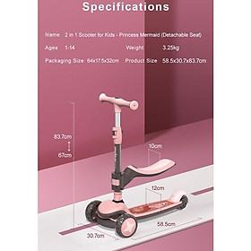 Xe Scooter cho bé Mideer , Xe trượt scooter 3 bánh phát sáng, cao cấp