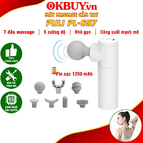 Súng massage cầm tay mini 7 đầu Puli PL-657, thiết kế mới cán tay cầm dài