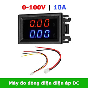 Đồng hồ đo dòng điện điện áp DC một chiều 0-100V 10A đo pin năng lượng mặt trời sạc điện thoại