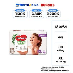 [NHẬP KHẨU] TÃ QUẦN HUGGIES NATUREMADE M58/L44/XL38/XXL26