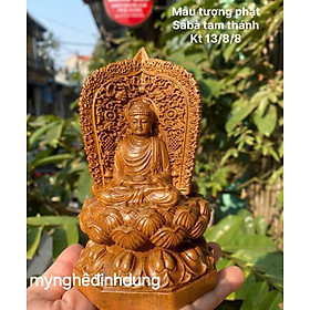 Mua Tượng phật tam thánh bằng gỗ  bách xanh thơm nức cao 13x8x8cm