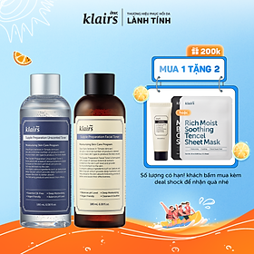 Combo nước hoa hồng Dear Klairs 1 Unscented Toner 180ml + 1 Facial Toner 180ml