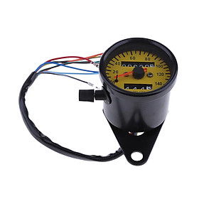 60mm Yellow Face Motorcycle LED Speedometer Odometer Gauge With Indicator