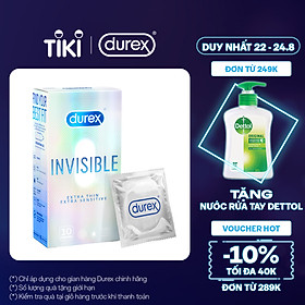 Bao cao su Durex Invisible Extra Thin Extra Sensitive 1 Hộp 10 Bao