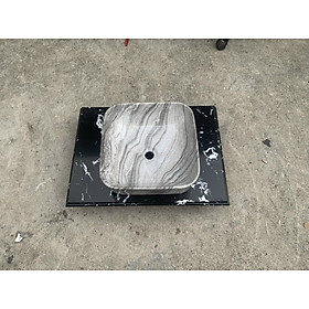 Mua CHẬU LAVABO BÀN ĐÁ ĐẶT BÀN HÌNH CHỮ NHẬT VÂN ĐÁ