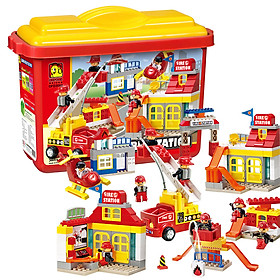 Đồ chơi mô hình lắp ghép - Chính hãng Hàn Quốc - Tạm Cứu Hoả Oxford OFD2082 (Fire Station) Express) bao gồm 115 mảnh ghép nhựa ABS cao cấp, an toàn - Dành cho trẻ em từ 3 tuổi