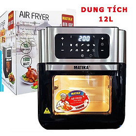 Mua  Hàng chính hãng Nồi Chiên Không Dầu 12L Matika-9312 Đa Năng 9 in1 chức năng chiên điều khiển cảm ứng hiện đại chiên nướng quay (12.0L)