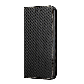 Bao da điện thoại kiểu ví thẻ gập sợi carbon cho Samsung Galaxy S21+/U/FE 5G S20/Ultra/FE S10+ S10e
