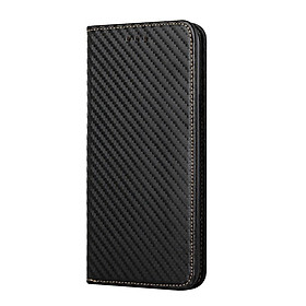 Ốp điện thoại da gập phối sợi carbon sang trọng cho IPHONE 11 PRO MAX 12 MINI 12 PRO MAX 13 MINI 13 PRO MAX