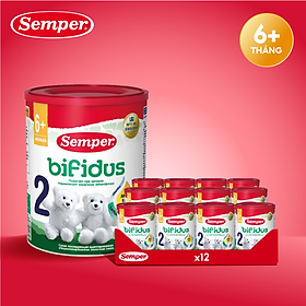 Thùng 12 hộp Sữa bột công thức Semper Bifidus số 2 400g/hộp