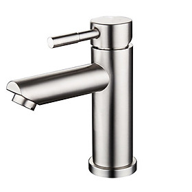 Mua Vòi rửa mặt  nóng lạnh inox 304 thân tròn - tặng kèm dây cấp nước nóng lạnh.