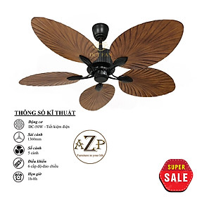Mua Siêu Sales QUẠT TRẦN AZP- 5 CÁNH NHỰA  CÔNG XUẤT 50W  CÓ REMOTE- Hàng Nhập Khẩu