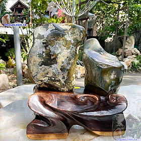 Trụ đá Canxedon tự nhiên phong thủy mang đến sự tự tin và hạnh phúc CXD120 (KT: 34x30x6.5 cm) trọng lượng 8kg