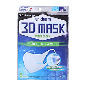 Khẩu Trang 3D Mask Ngăn Virus 5 Chiếc