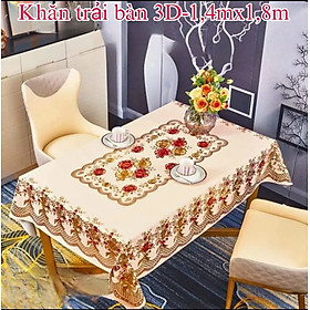 Khăn trải bàn PVC W751 in nổi hoa văn sang trọng, không thấm nước