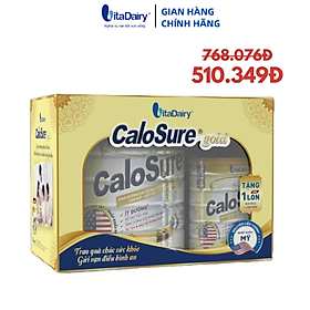 BỘ GIFTPACK LON 900g và 400g Sữa bột Calosure Gold 900g ít đường -