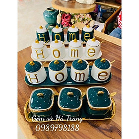 Mua Bộ hũ  gia vị gốm sứ hàng nhập