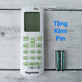 Điều khiển điều hòa cho NAGAKAWA mẫu bầu - Tặng kèm pin hàng hãng