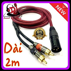 Dây Jack XLR chia ra 2 av hoa sen dài 2m