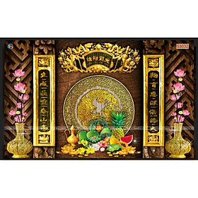 Mua tranh dán tường bàn thờ  phòng thờ 3D