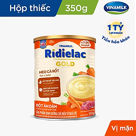 BỘT ĂN DẶM RIDIELAC GOLD HEO CÀ RỐT - HỘP THIẾC 350G