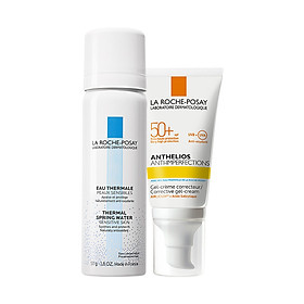 Bộ đôi Kem chống nắng bảo vệ da dành cho da bóng dầu, dễ nổi mụn La Roche-Posay Anthelios Anti-Imperfection 50ml và Nước khoáng làm dịu da 50ml