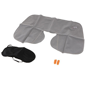 Travel Inflatable U Shape Pillow Neck Head Rest Air Soft Cushion Fold-Grey