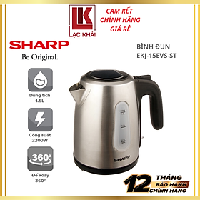 Mua Bình đun Siêu Tốc 1.5 Lít Sharp EKJ-15EVS-ST Vạch báo mực nước  Cảm biến nhiệt: FADA - Hàng chính hãng  BH 12 tháng