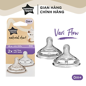 Hình ảnh Núm Ty Silicon Siêu Mềm Tự Nhiên Cho Bé Tommee Tippee Natural Start Vari Flow Từ Sơ Sinh (Vỉ Đôi)