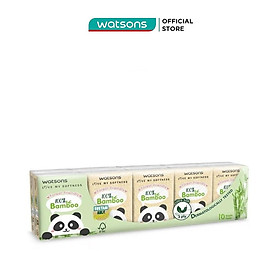 Khăn Giấy Bỏ Túi Watsons Hankies 3ply 10pcs (Bamboo)