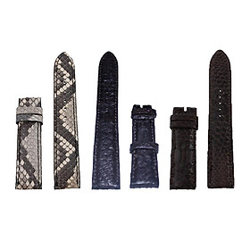 Dây đồng hồ Huy Hoàng da trăn size 16, 18, 20 màu da nguyên thủy, đen, nâu HT8301-02-03