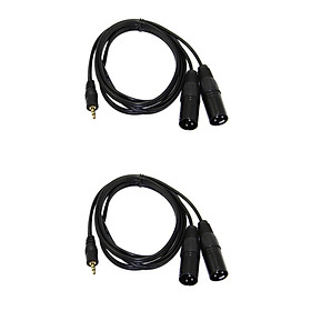 2x 3.5mm TRS Stereo Male to XLR Female Audio Cables Balanced, 3m + 1.5m