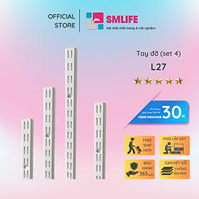 Mua Bộ 4 Thanh Ray Tường Lỗ Đôi SMLIFE Railshelf H60 - Phụ Kiện Thành Phần Để Lắp Hệ Kệ Ray Tường Railshelf