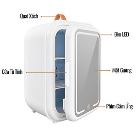 Mua Tủ lạnh mini KEMIN cao cấp trang bị gương có đèn led 3 cấp độ 12L - Pitek