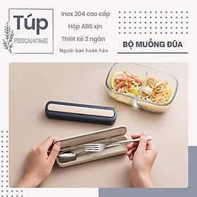 Mua Bộ muỗng đũa cá nhân Inox 304 cao cấp FEEKA 2 ngăn sang trọng