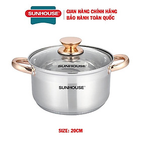 Nồi inox 5 đáy Sunhouse SHG788, Chất liệu inox cao cấp không bị oxy hóa, Đáy 5 lớp tỏa nhiệt đều, giữ nhiệt tốt