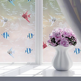 Mua 5M Giấy Dán Kính Họa Tiết cá nhiều màu Không Cần Keo - Khổ 0.6m