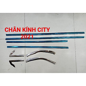 Viền Cong + Nẹp Chân Kính Xe Honda City 2021 Chất Liệu Inox Cao Cấp